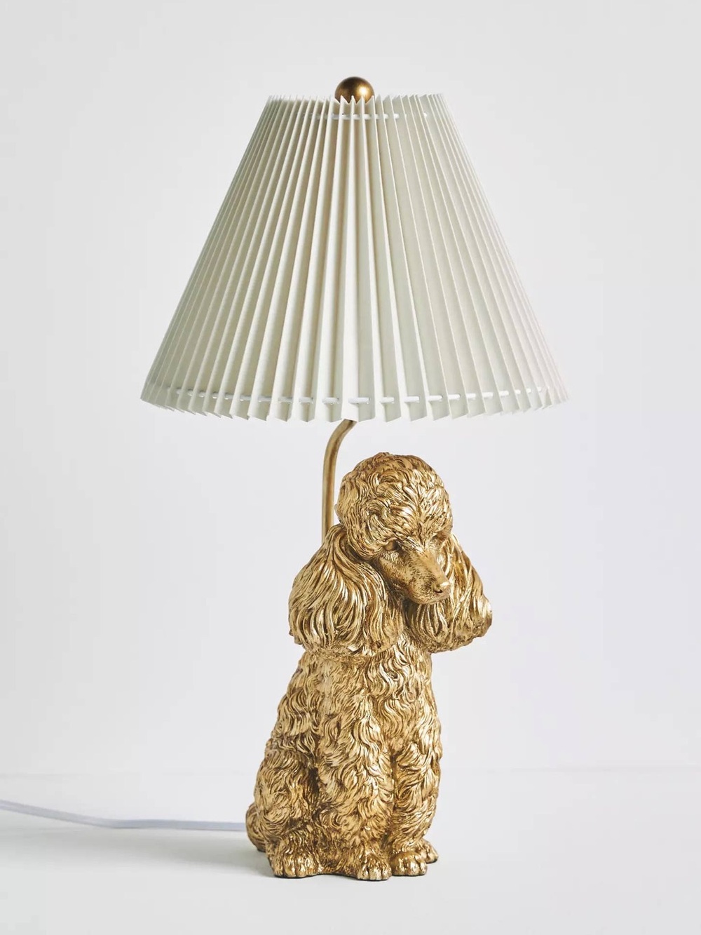 NEW Anthropologie Icon Gold Poodle Dog Lamp